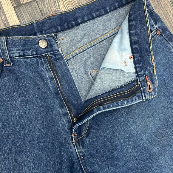 🔥🔥Vintage Karl Kani Baggy Fit Raw Denim Embroidered Jeans Shorts Jorts Men Sz - Picture 8 of 13